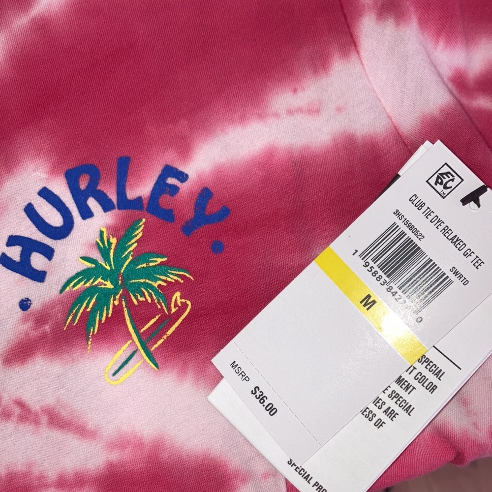 NWT Hurley Women's Club Washed Relaxed Short Sleeve Crew Neck T-shirt - Picture 4 of 5